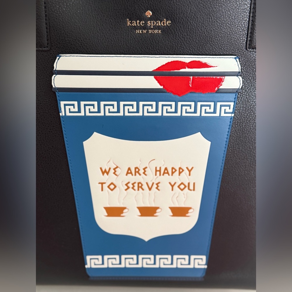Kate Spade Collectable Bundle Coffee Break Shoulder Novelty Tote ~ NWT - Picture 3 of 12